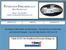 Tablet Screenshot of pendletonfirearms.com